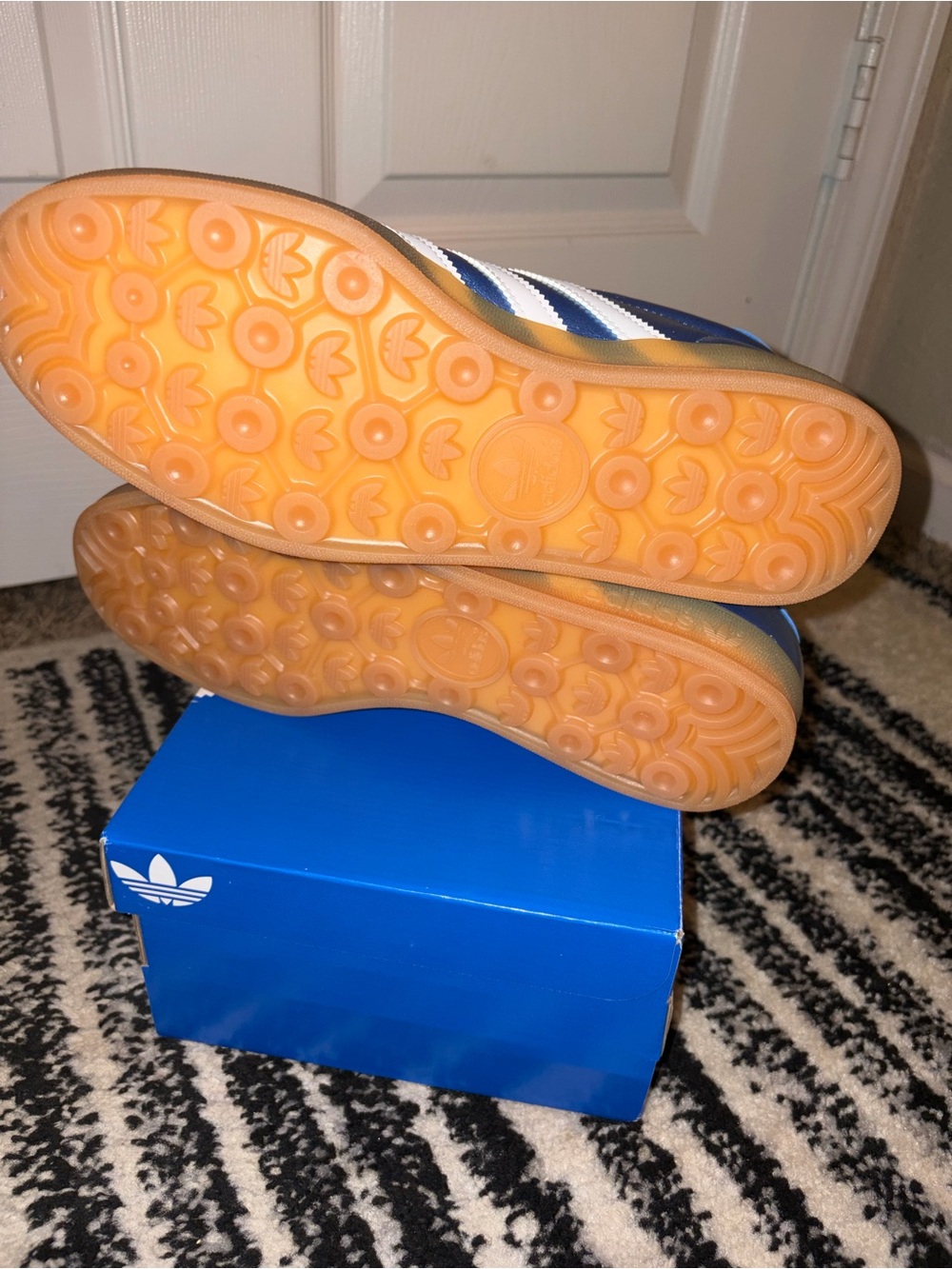 Adidas Gazelle women’s Light Blue and White Sneakers with Gum Sole - Picture 5 of 11